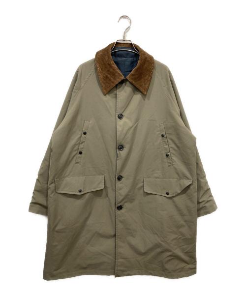 RHYTHR（リズル）RHYTHR (リズル) REVERSIBLE SOUTIEN COLLAR COAT カーキ×ネイビー サイズ:Sの古着・服飾アイテム