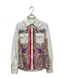 ETRO（エトロ）の古着「スカーフウエスタンシャツ」｜ホワイト