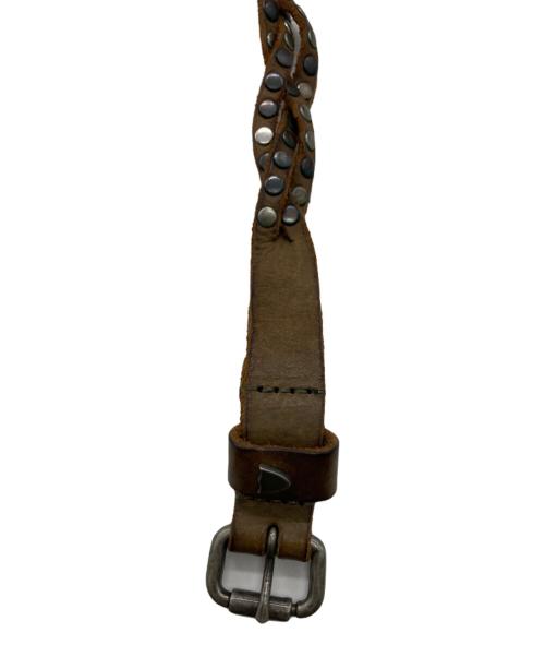 Hollywood Trading Company（ハリウッドトレーディングカンパニー）Hollywood Trading Company (ハリウッドトレーディングカンパニー) スタッズレザーベルト ブラウンの古着・服飾アイテム