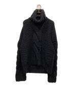DOLCE & GABBANAドルチェ＆ガッバーナ）の古着「ローゲージケーブルニット」｜ブラック