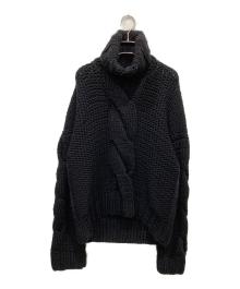 DOLCE & GABBANA（ドルチェ＆ガッバーナ）の古着「ローゲージケーブルニット」｜ブラック