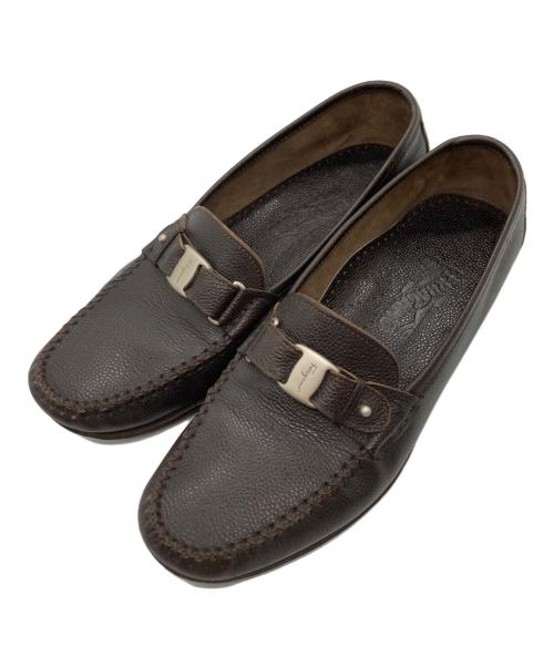 Salvatore Ferragamo（サルヴァトーレ フェラガモ）Salvatore Ferragamo (サルヴァトーレ フェラガモ) モカシンシューズ ブラウン サイズ:9Dの古着・服飾アイテム