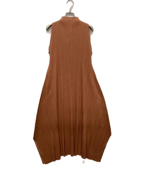 PLEATS PLEASE（プリーツプリーズ）PLEATS PLEASE (プリーツプリーズ) ノースリーブプリーツワンピース ブラウン サイズ:不明の古着・服飾アイテム