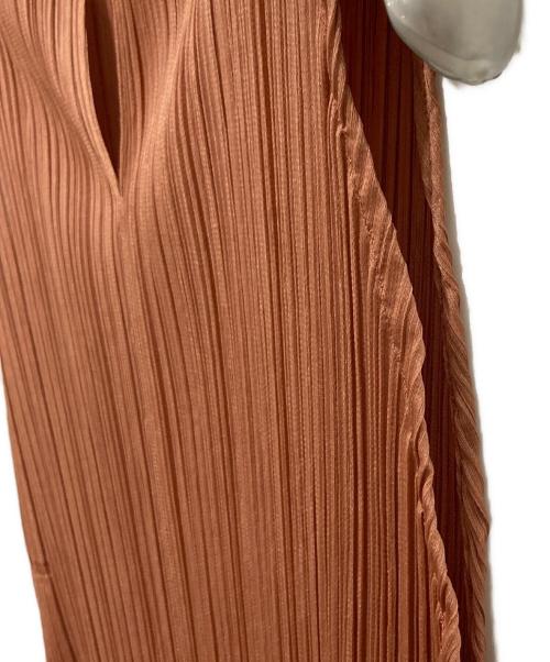 PLEATS PLEASE（プリーツプリーズ）PLEATS PLEASE (プリーツプリーズ) ノースリーブプリーツワンピース ブラウン サイズ:不明の古着・服飾アイテム