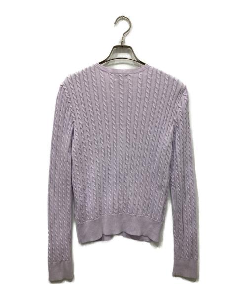 POLO RALPH LAUREN（ポロ・ラルフローレン）POLO RALPH LAUREN (ポロ・ラルフローレン) ケーブルニットカーディガン ラベンダー サイズ:XL(160)の古着・服飾アイテム