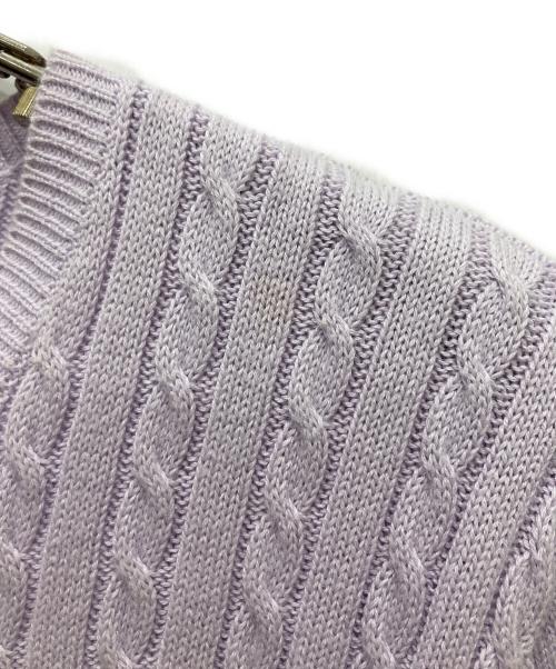 POLO RALPH LAUREN（ポロ・ラルフローレン）POLO RALPH LAUREN (ポロ・ラルフローレン) ケーブルニットカーディガン ラベンダー サイズ:XL(160)の古着・服飾アイテム