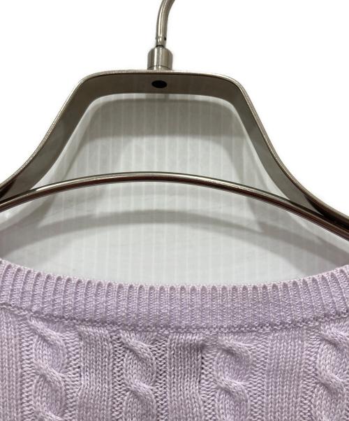 POLO RALPH LAUREN（ポロ・ラルフローレン）POLO RALPH LAUREN (ポロ・ラルフローレン) ケーブルニットカーディガン ラベンダー サイズ:XL(160)の古着・服飾アイテム