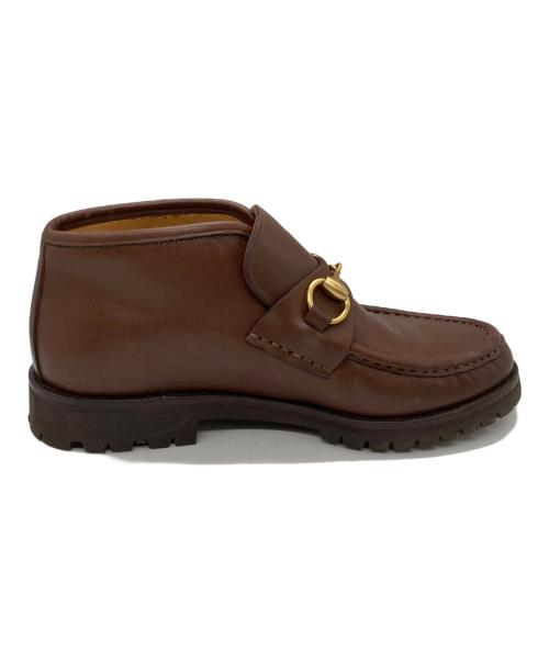 GUCCI（グッチ）GUCCI (グッチ) ホースビッモカシンブーツ ブラウン サイズ:6 1/2の古着・服飾アイテム