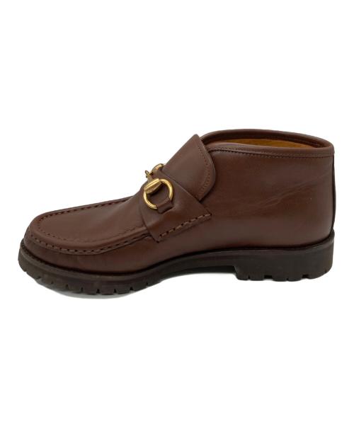 GUCCI（グッチ）GUCCI (グッチ) ホースビッモカシンブーツ ブラウン サイズ:6 1/2の古着・服飾アイテム