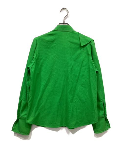 DRAWER（ドゥロワー）DRAWER (ドゥロワー) ピコカット フリルシャツフリルシャツ グリーン サイズ:36の古着・服飾アイテム
