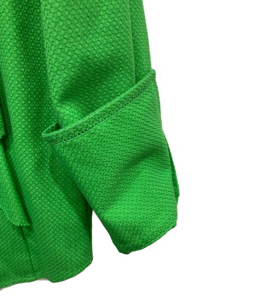 DRAWER（ドゥロワー）DRAWER (ドゥロワー) ピコカット フリルシャツフリルシャツ グリーン サイズ:36の古着・服飾アイテム