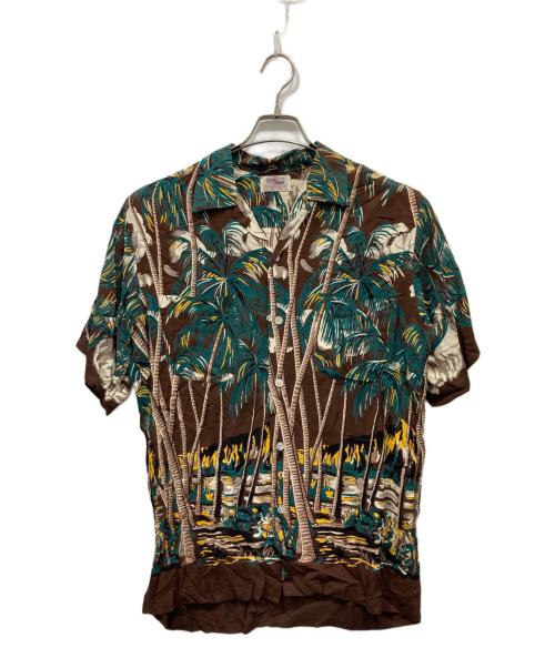 KAHANAMOKU（カハナモク）KAHANAMOKU (カハナモク) 50’S アロハシャツ ブラウン×グリーン サイズ:M(15-15 1/2)の古着・服飾アイテム