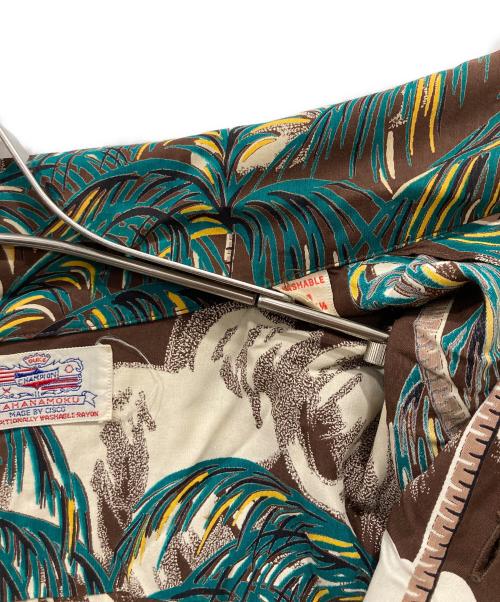KAHANAMOKU（カハナモク）KAHANAMOKU (カハナモク) 50’S アロハシャツ ブラウン×グリーン サイズ:M(15-15 1/2)の古着・服飾アイテム