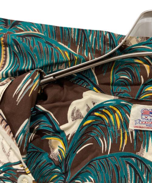 KAHANAMOKU（カハナモク）KAHANAMOKU (カハナモク) 50’S アロハシャツ ブラウン×グリーン サイズ:M(15-15 1/2)の古着・服飾アイテム