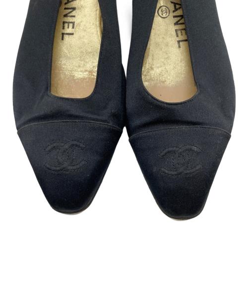 CHANEL（シャネル）CHANEL (シャネル) ココマークフラットパンプス ブラック サイズ:36の古着・服飾アイテム
