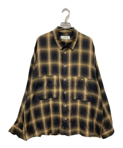 rin（リン）rin (リン) オンブレチェックシャツ ブラウン×ベージュ サイズ:Mの古着・服飾アイテム