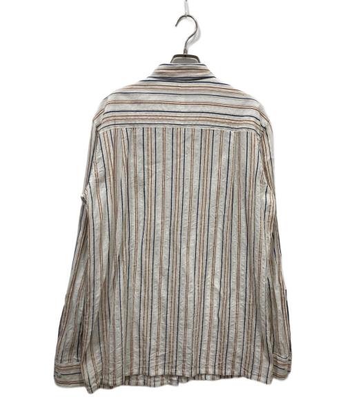 Casely-Hayford（ケイスリーヘイフォード）Casely-Hayford (ケイスリーヘイフォード) リネン混ストライプシャツ ホワイト×ブルー サイズ:Lの古着・服飾アイテム