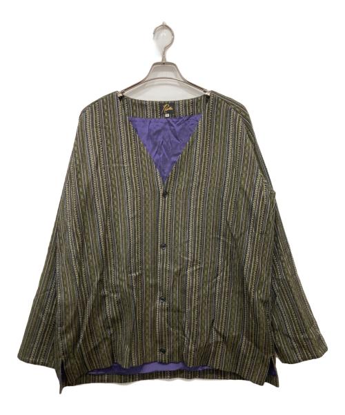 Needles（ニードルズ）Needles (ニードルズ) ストライプカーディガン カーキ サイズ:Mの古着・服飾アイテム
