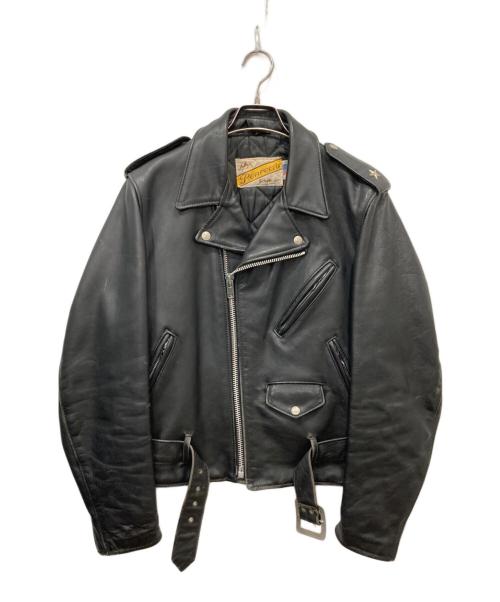 Schott（ショット）Schott (ショット) ダブルライダースジャケット ブラック サイズ:38の古着・服飾アイテム