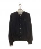 PLAY COMME des GARCONSプレイコムデギャルソン）の古着「ハートワッペンニットカーディガン」｜ブラック