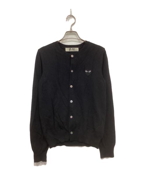 PLAY COMME des GARCONS（プレイコムデギャルソン）PLAY COMME des GARCONS (プレイコムデギャルソン) ハートワッペンニットカーディガン ブラック サイズ:Sの古着・服飾アイテム