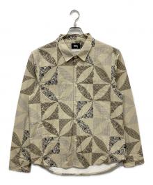 stussy×NOMA t.d.（ステューシー×ノーマティーディー）の古着「Quilt Pattern Shirt」｜ベージュ