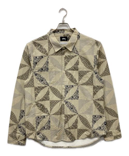 stussy（ステューシー）stussy (ステューシー) NOMA t.d. (ノーマティーディー) Quilt Pattern Shirt ベージュ サイズ:Mの古着・服飾アイテム