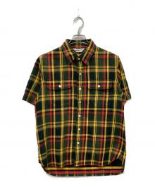 A BATHING APE（アベイシングエイプ）の古着「伊勢丹チェック柄半袖シャツ」｜イエロー×グリーン