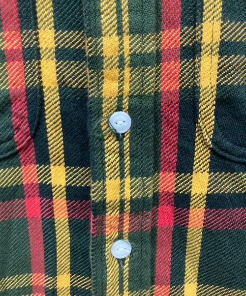 A BATHING APE（アベイシングエイプ）A BATHING APE (アベイシングエイプ) 伊勢丹チェック柄半袖シャツ イエロー×グリーン サイズ:Mの古着・服飾アイテム