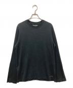 Yohji Yamamoto pour hommeヨウジヤマモト プールオム）の古着「裾ロゴロングスリーブカットソー」｜ブラック