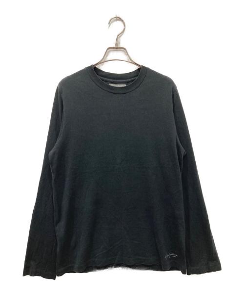 Yohji Yamamoto pour homme（ヨウジヤマモト プールオム）Yohji Yamamoto pour homme (ヨウジヤマモト プールオム) 裾ロゴロングスリーブカットソー ブラック サイズ:不明の古着・服飾アイテム