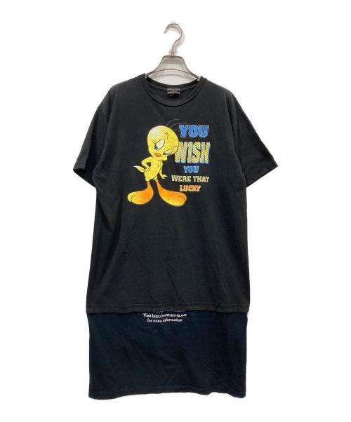COMME des GARCONS HOMME PLUS（コムデギャルソンオムプリュス）COMME des GARCONS HOMME PLUS (コムデギャルソンオムプリュス) 再構築 ユーズドリメイクカットソー ブラック サイズ:FREEの古着・服飾アイテム