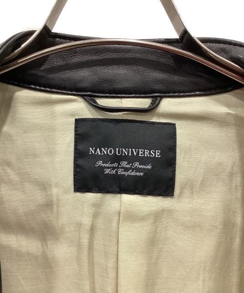 nano・universe（ナノ・ユニバース）nano・universe (ナノ・ユニバース) ラムレザージャケット ブラック サイズ:Mの古着・服飾アイテム