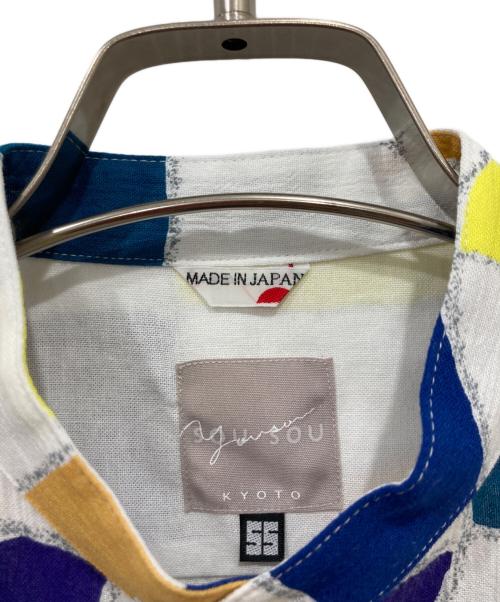 SOU・SOU（ソウソウ）SOU・SOU (ソウソウ) 高島縮 20/20 スタンドカラー半袖シャツ ホワイト サイズ:SSの古着・服飾アイテム