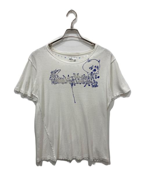 PPFM（ピーピーエフエム）PPFM (ピーピーエフエム) 鬼武者 プリントTシャツ ホワイト サイズ:Mの古着・服飾アイテム