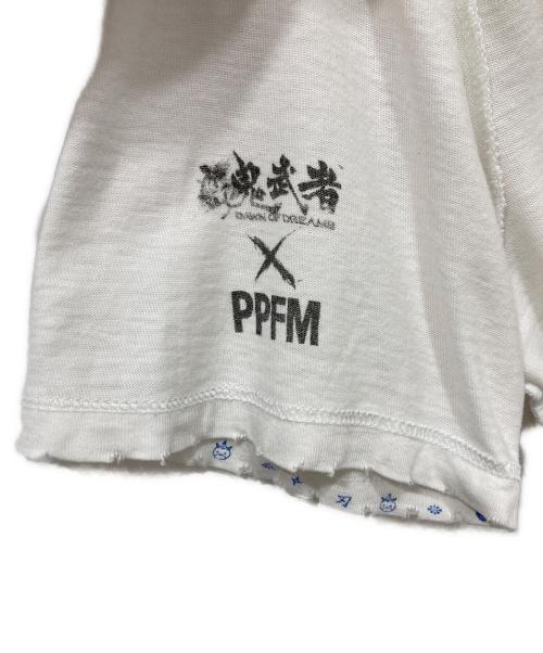 PPFM（ピーピーエフエム）PPFM (ピーピーエフエム) 鬼武者 プリントTシャツ ホワイト サイズ:Mの古着・服飾アイテム