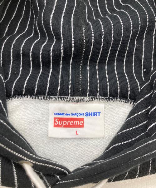 SUPREME（シュプリーム）SUPREME (シュプリーム) COMME des GARCONS SHIRT (コムデギャルソンシャツ) Box Logo Pullover Hooded Sweatshirt ホワイト サイズ:Lの古着・服飾アイテム
