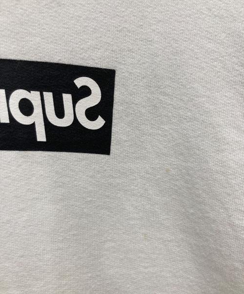 SUPREME（シュプリーム）SUPREME (シュプリーム) COMME des GARCONS SHIRT (コムデギャルソンシャツ) Box Logo Pullover Hooded Sweatshirt ホワイト サイズ:Lの古着・服飾アイテム