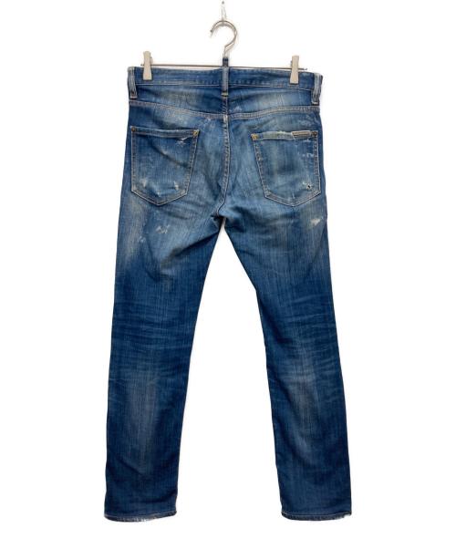 DSQUARED2（ディースクエアード）DSQUARED2 (ディースクエアード) ペイントデニムパンツ ネイビー サイズ:44の古着・服飾アイテム