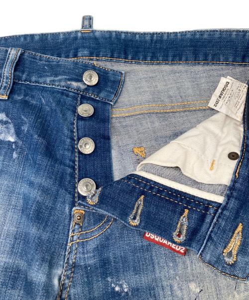 DSQUARED2（ディースクエアード）DSQUARED2 (ディースクエアード) ペイントデニムパンツ ネイビー サイズ:44の古着・服飾アイテム