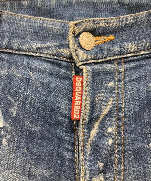 DSQUARED2（ディースクエアード）DSQUARED2 (ディースクエアード) ペイントデニムパンツ ネイビー サイズ:44の古着・服飾アイテム