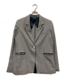 GOLDEN GOOSE（ゴールデングース）の古着「チェックテーラードジャケット」｜ブラック