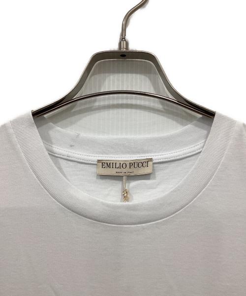 Emilio Pucci（エミリオ プッチ）Emilio Pucci (エミリオ プッチ) 刺繍Tシャツ ホワイト サイズ:Lの古着・服飾アイテム
