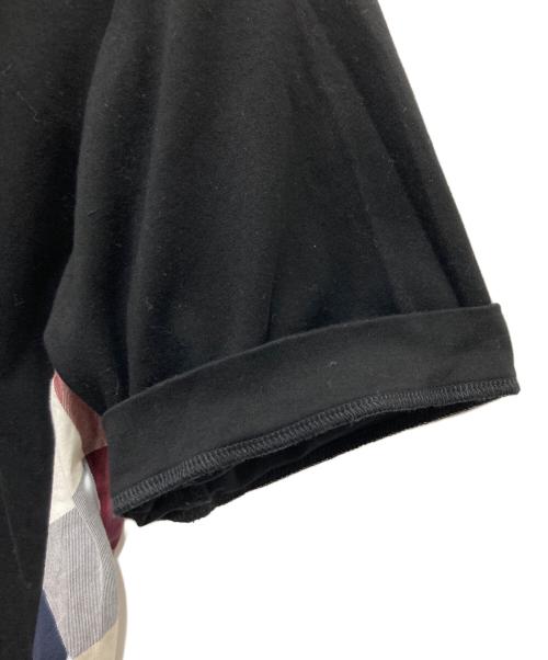 BLACK LABEL CRESTBRIDGE（ブラックレーベル クレストブリッジ）BLACK LABEL CRESTBRIDGE (ブラックレーベル クレストブリッジ) サイドチェック半袖パーカー ブラック サイズ:Mの古着・服飾アイテム