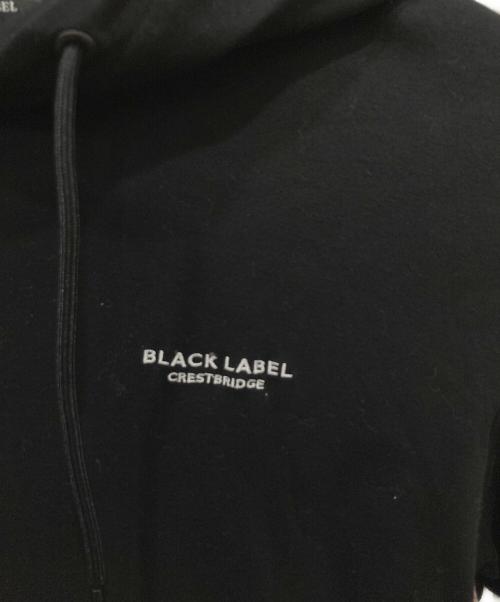 BLACK LABEL CRESTBRIDGE（ブラックレーベル クレストブリッジ）BLACK LABEL CRESTBRIDGE (ブラックレーベル クレストブリッジ) サイドチェック半袖パーカー ブラック サイズ:Mの古着・服飾アイテム