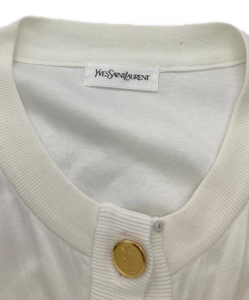 Yves Saint Laurent（イヴサンローラン）Yves Saint Laurent (イヴサンローラン) 金釦カーディガン ホワイト サイズ:Mの古着・服飾アイテム
