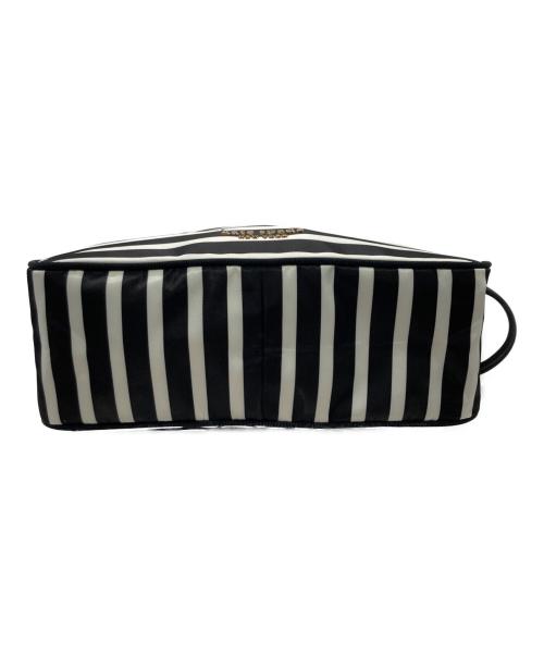 Kate Spade（ケイトスペード）Kate Spade (ケイトスペード) ボーダーナイロンバッグ ブラック×ホワイトの古着・服飾アイテム
