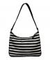 Kate Spade (ケイトスペード) ボーダーナイロンバッグ ブラック×ホワイト：8000円