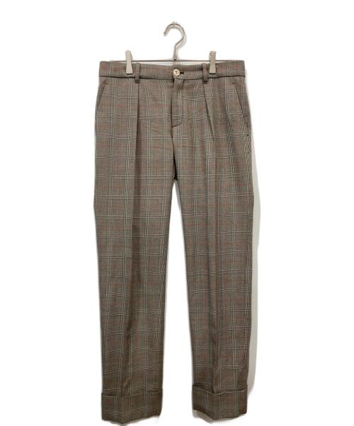 GUCCI（グッチ）GUCCI (グッチ) チェックスラックス グレー サイズ:38の古着・服飾アイテム