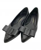 Salvatore Ferragamoサルヴァトーレ フェラガモ）の古着「VIVA NEW ヴァラリボン フラットパンプス」｜ブラック